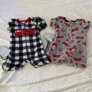 Baby Fire Truck Rompers Set